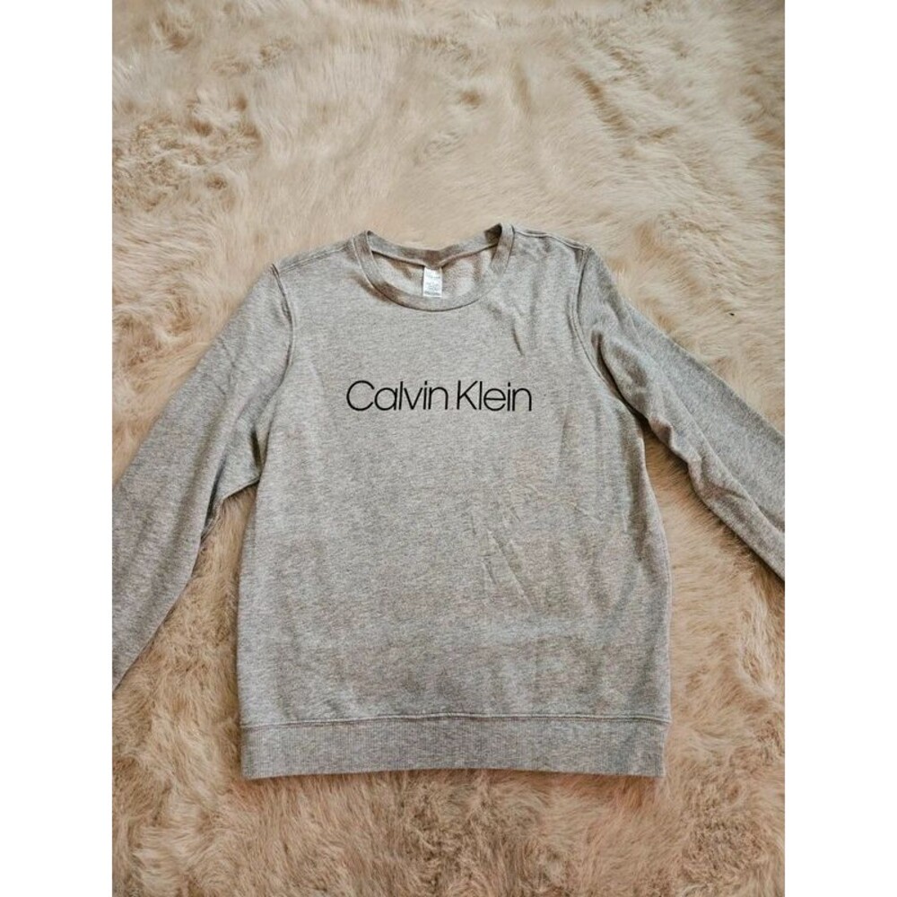 Calvin Klein Heather Grey Logo Sweatshirt Size Large